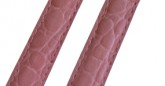 Padded Crocodile Pink Leather Watch Strap 12mm