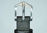 Hirsch 'Diamond calf'' Black Leather Strap,M, 9mm