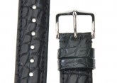 Hirsch 'Regent' Black Leather Strap, 18mm