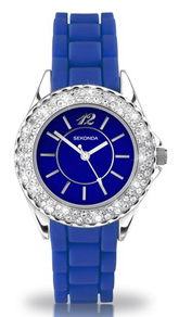 Ladies Sekonda Quartz 'Riviera' Blue Rubber Strap 4317