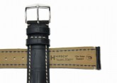 Hirsch 'Viscount' Black Leather Strap, 18mm