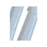 Padded Crocodile White Leather Watch Strap 28mm