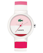 Unisex Lacoste Pink and White Rubber Strap Watch 2010533