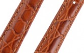 Padded Crocodile Tan Leather Watch Strap 12mm