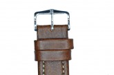 Hirsch 'Buffalo' L 20mm Brown Leather Strap 