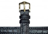 Hirsch 'Aristocrat' 16mm Black Leather Strap 