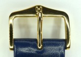 Hirsch 'Umbria ' M Blue Leather Strap, 16mm