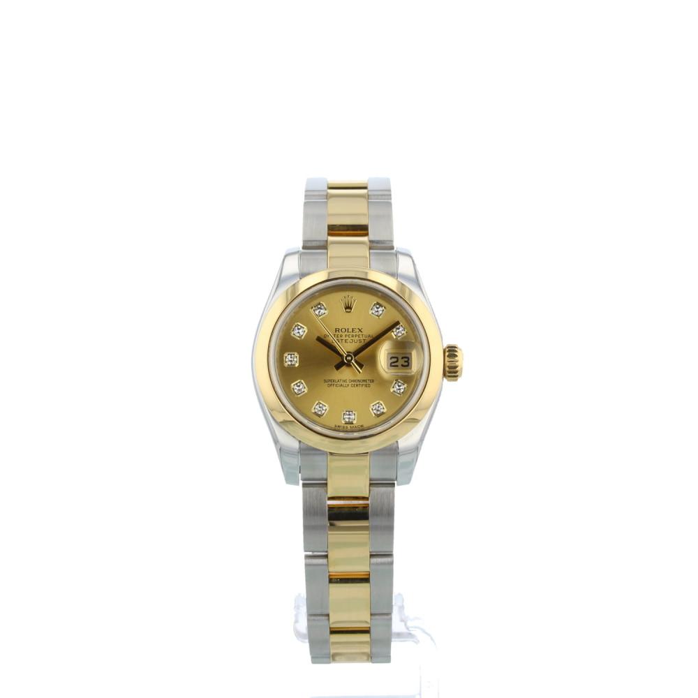 Ladies Rolex DateJust 179163 18ct Yellow Gold   Stainless Steel case with Gilt   Diamond dial