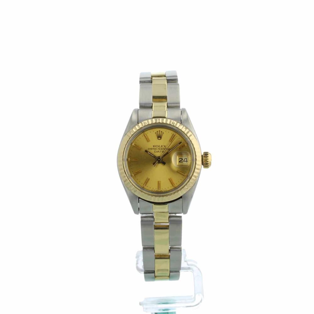 Ladies Rolex Oyster Perpetual Date 6917 18ct Yellow Gold   Stainless Steel case with Gilt dial