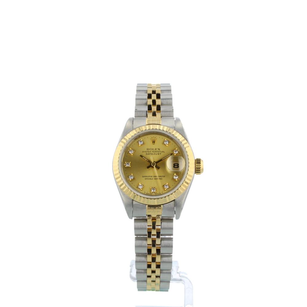 Ladies Rolex DateJust 69173 18ct Yellow Gold   Stainless Steel case with Champagne Diamond Set dial
