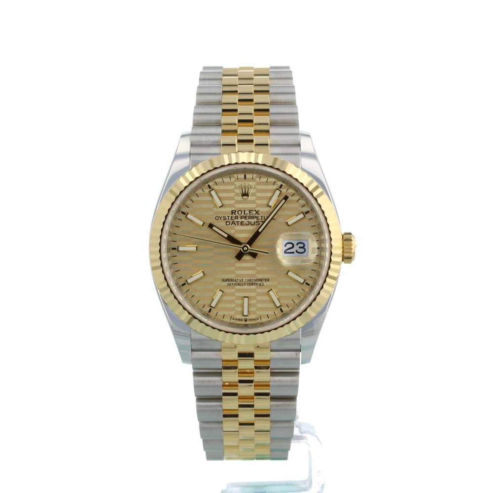 Gents Rolex Datejust 36 126233 18ct Yellow Gold   Stainless Steel case with Champagne Motif dial
