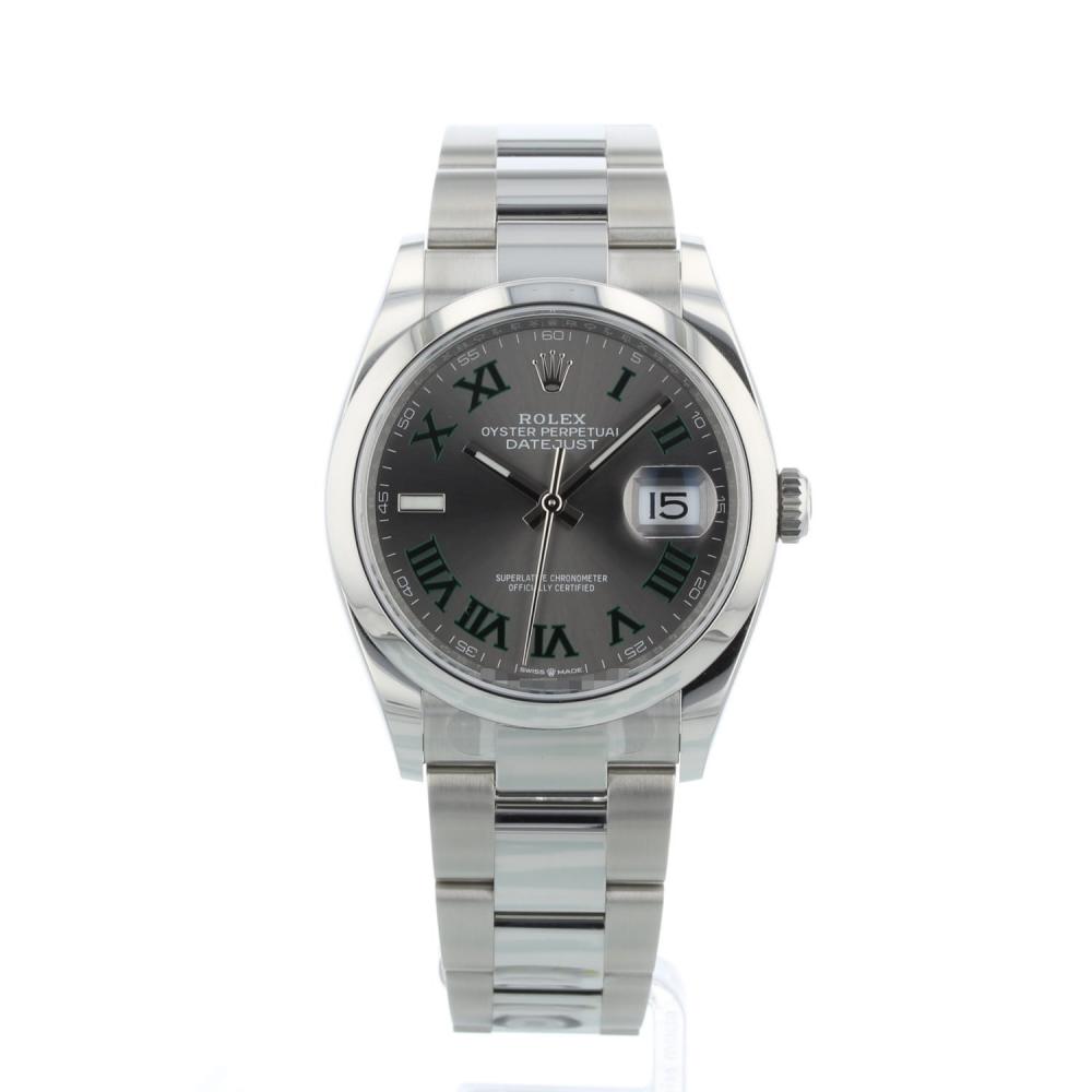 Gents Rolex DateJust 126200 Steel case with Wimbledon dial