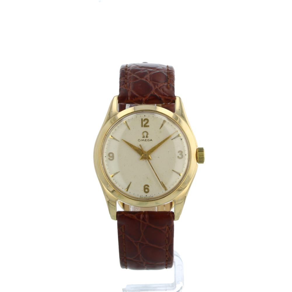 Gents Omega Dress Watch 12302  9 CT case with Ivory dial
