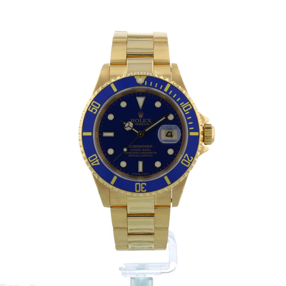 Gents Rolex Submariner Date 16618 18 CT case with Blue dial