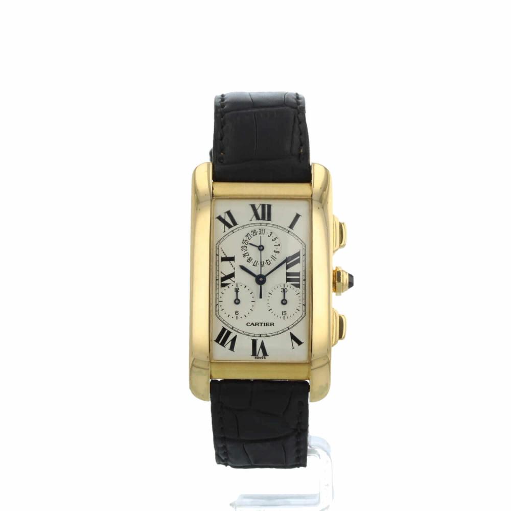 Gents Cartier Tank Americaine 1730 18ct Yellow Gold case with Cream dial