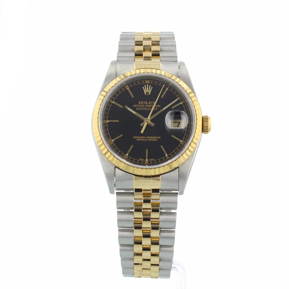 Gents Rolex DateJust 16233 18ct Yellow Gold   Stainless Steel case with Black dial