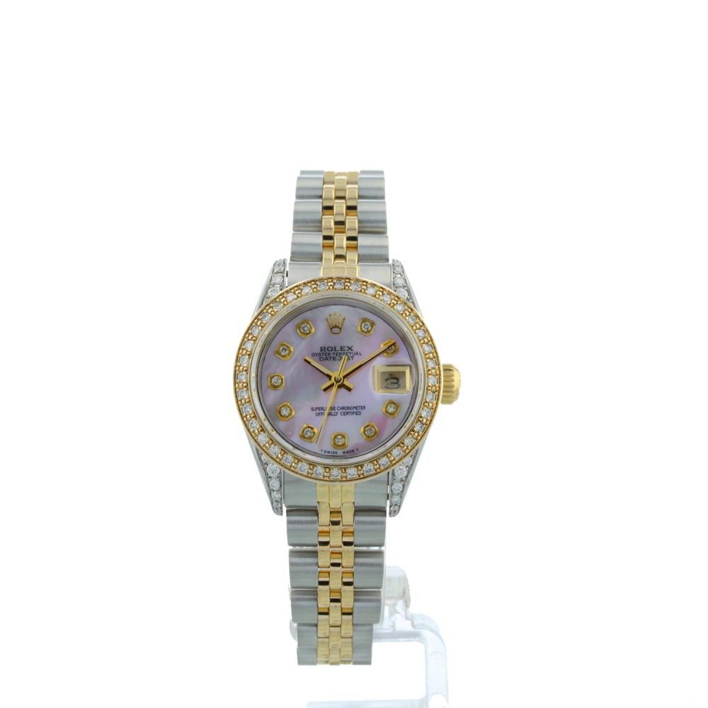 Ladies Rolex DateJust 69173 18ct Yellow Gold   Stainless Steel case with Pink MOP Diamond dial