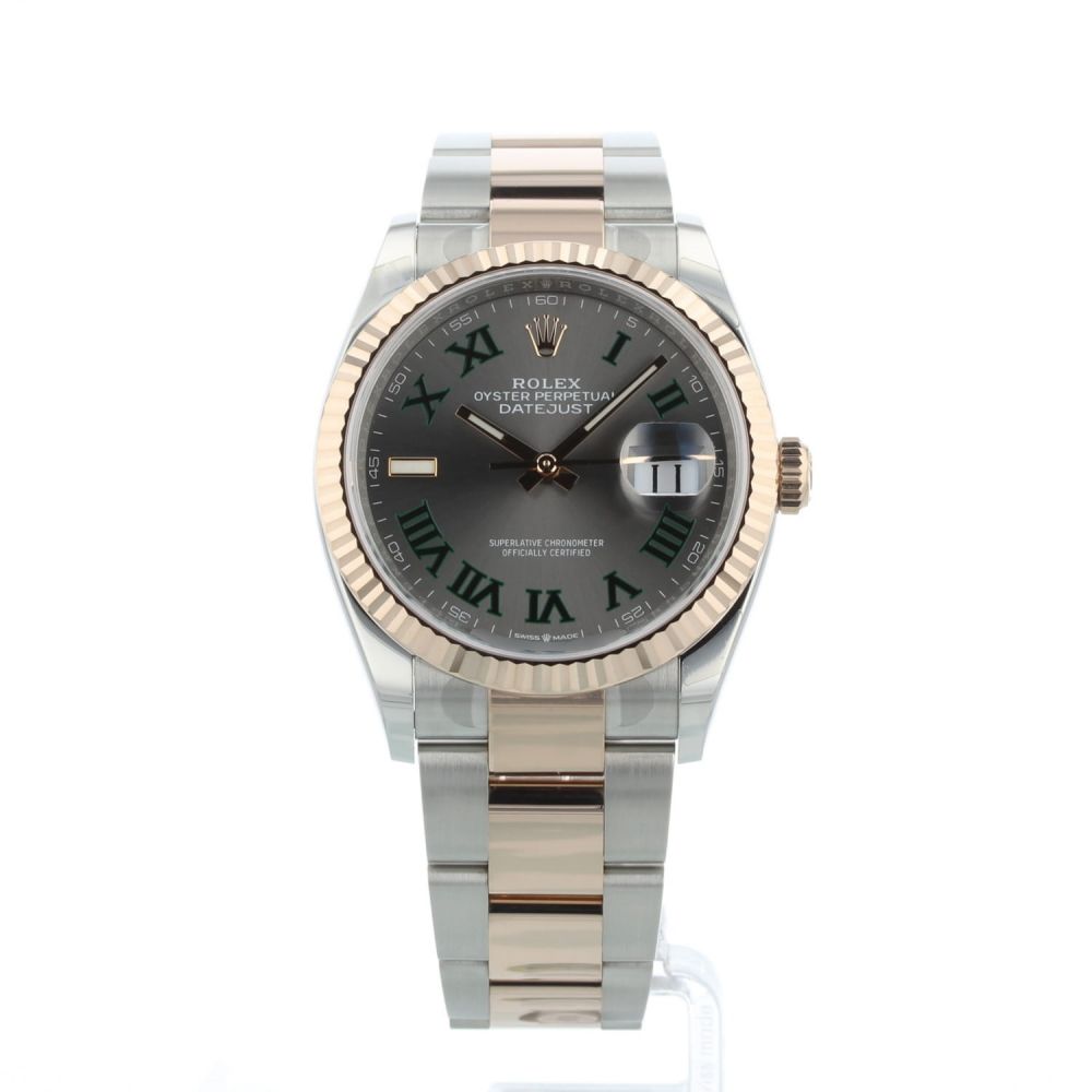 Gents Rolex Datejust 36 126231 18ct Rose Gold   Stainless Steel case with Wimbledon dial
