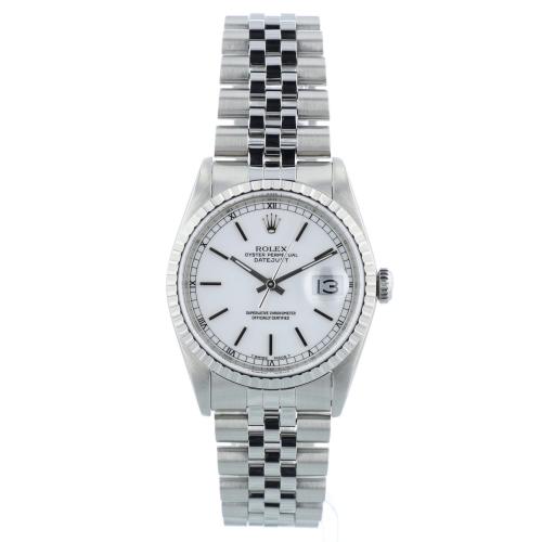 Gents Rolex DateJust 36 16220 Steel case with White dial Gents Rolex DateJust 36 16220 Steel case with White dial
