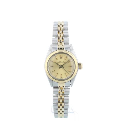 Ladies Rolex Oyster Perpetual 6719 18ct Yellow Gold Stainless Steel case with Gilt dial Ladies Rolex Oyster Perpetual 6719 18ct Yellow Gold Stainless Steel case with Gilt dial