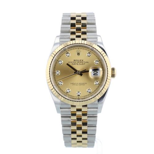 Gents Rolex DateJust 36 126233 18ct Yellow Gold Stainless Steel case with Gilt Diamond dial Gents Rolex DateJust 36 126233 18ct Yellow Gold Stainless Steel case with Gilt Diamond dial