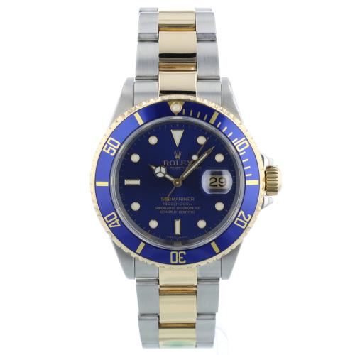 Gents Rolex Submariner Date 16613T 18ct Yellow Gold   Stainless Steel case with Blue dial