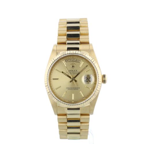 Gents Rolex Day Date 18038 18 CT case with Black Diamond Set  dial