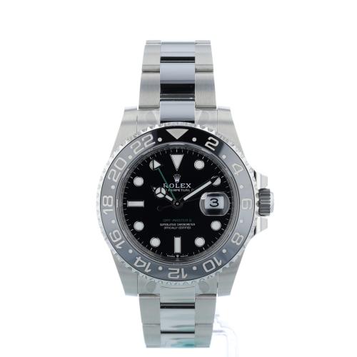 Gents Rolex GMT II 126710GRNR Steel case with Black dial