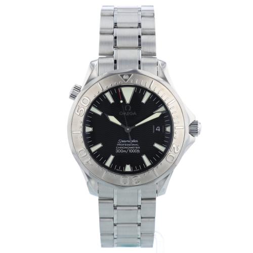 Gents Omega Seamaster 300 22305000 Stainless Steel case with Black Wave dial
