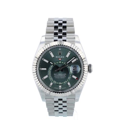 Gents Rolex Sky Dweller 336934 Stainless Steel case with Green dial Gents Rolex Sky Dweller 336934 Stainless Steel case with Green dial