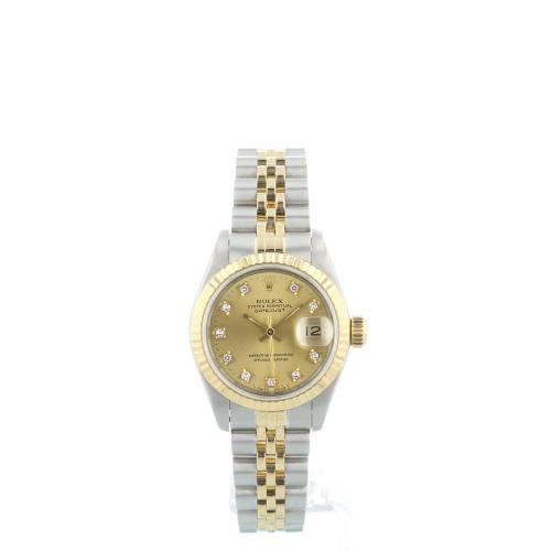 Ladies Rolex DateJust 69173 18ct Yellow Gold Stainless Steel case with Champagne Diamond Set dial Ladies Rolex DateJust 69173 18ct Yellow Gold Stainless Steel case with Champagne Diamond Set dial