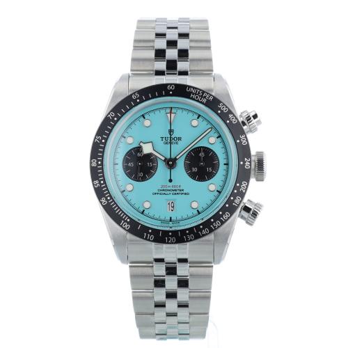 Gents Tudor Black Bay Chrono 79360N Steel case with Flamingo Blue dial Gents Tudor Black Bay Chrono 79360N Steel case with Flamingo Blue dial