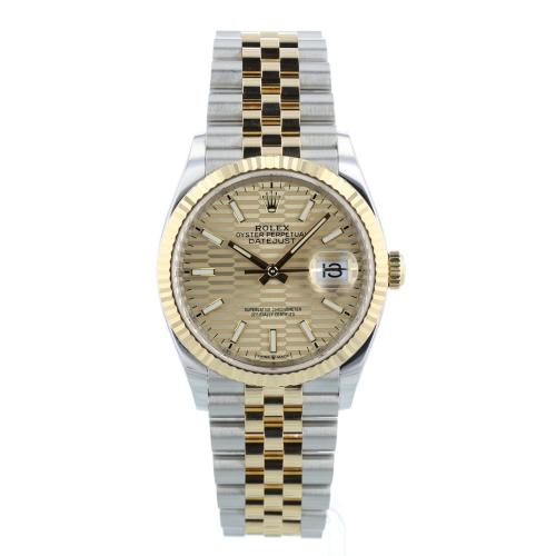 Gents Rolex DateJust 36 126233 18ct Yellow Gold   Stainless Steel case with Champagne Motif dial