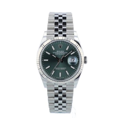 Gents Rolex DateJust 36 126234 Stainless Steel case with Mint Green dial Gents Rolex DateJust 36 126234 Stainless Steel case with Mint Green dial