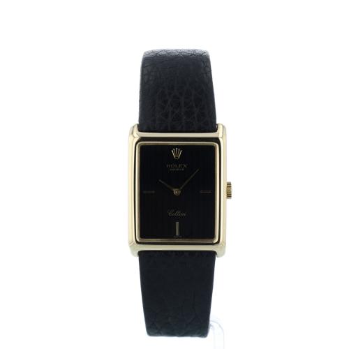Gents Rolex Cellini 4105 18 CT case with Tuxedo dial