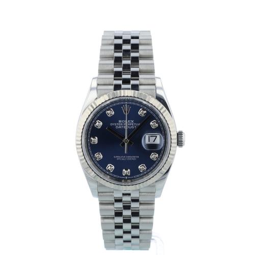 Gents Rolex DateJust 36 126234 Stainless Steel case with Blue Diamond dial
