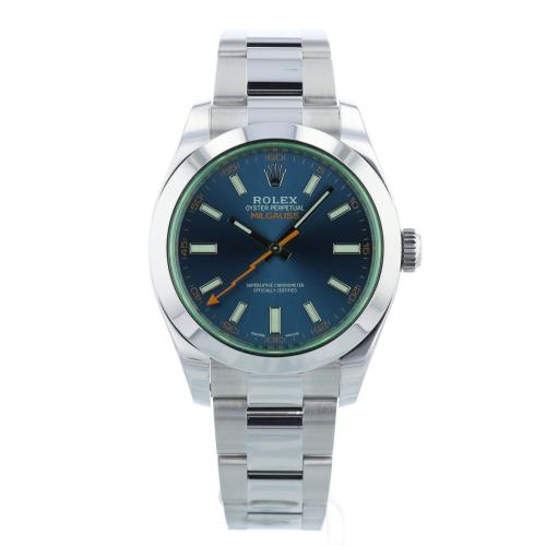 Gents Rolex Milgauss 116400GV Steel case with Blue dial