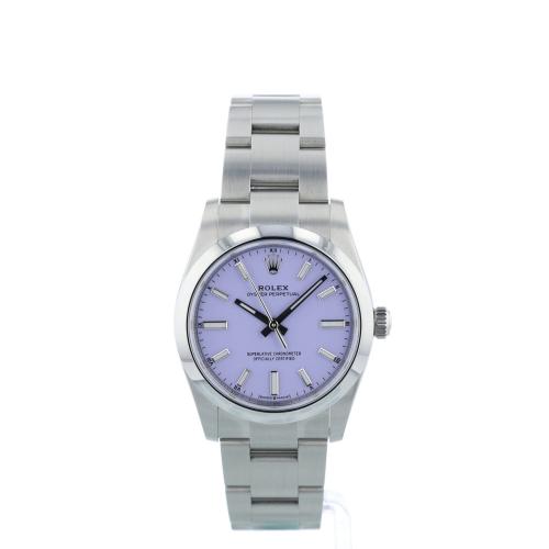 Ladies Rolex Oyster Perpetual 34 124200 Steel case with Lavender dial