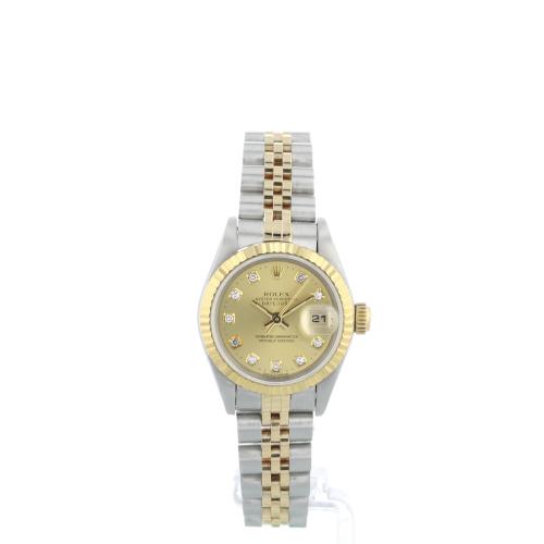 Ladies Rolex DateJust 69173 18ct Yellow Gold   Stainless Steel case with Champagne Diamond Set dial