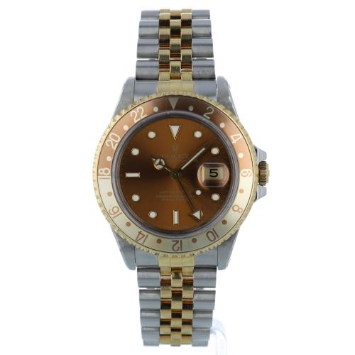 Gents Rolex GMT Master II 16713 18ct Yellow Gold Stainless Steel case with Brown dial Gents Rolex GMT Master II 16713 18ct Yellow Gold Stainless Steel case with Brown dial