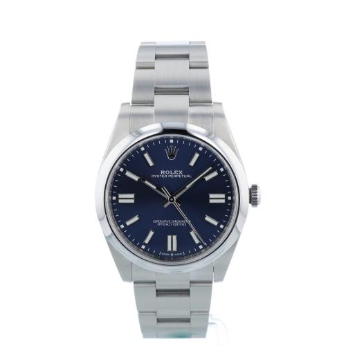 Gents Rolex Oyster Perpetual 41 124300 Stainless Steel case with Blue dial