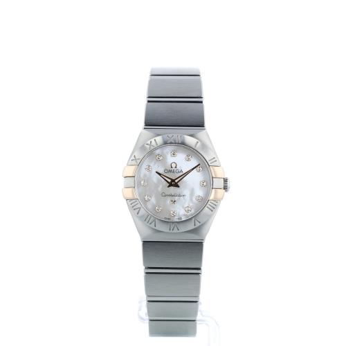 Ladies Omega Constellation 12320246055005 18ct Rose Gold   Stainless Steel case with MOP Diamond dial