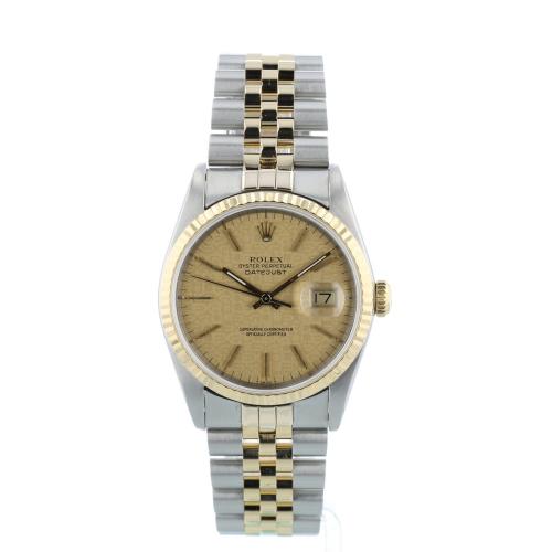 Gents Rolex Datejust 16233 18ct Yellow Gold Stainless Steel case with Gilt Jubilee dial Gents Rolex Datejust 16233 18ct Yellow Gold Stainless Steel case with Gilt Jubilee dial