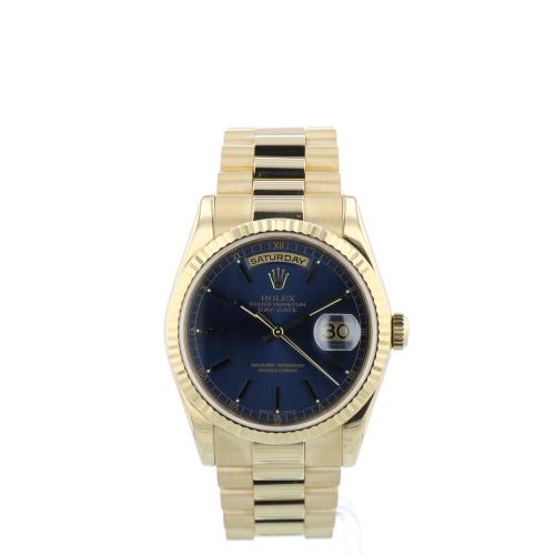 Gents Rolex Day Date 118238 18 CT case with Blue dial