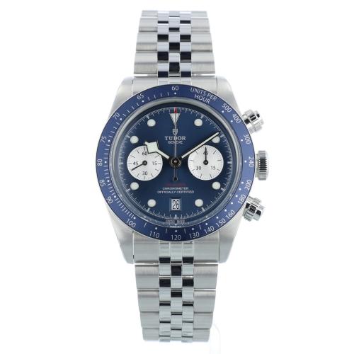 Gents Tudor Black Bay Chrono 79360B Steel case with Blue dial