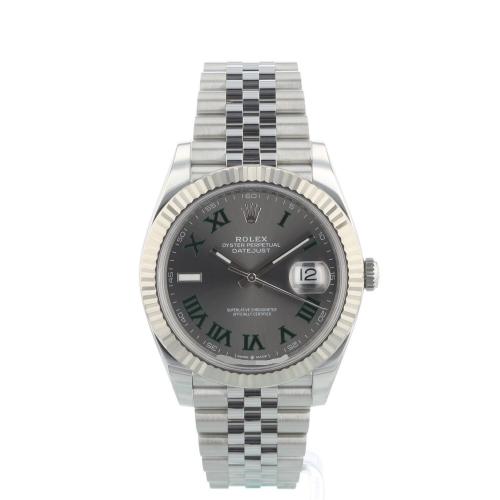 Gents Rolex Datejust 41 126334 Steel case with Wimbledon dial