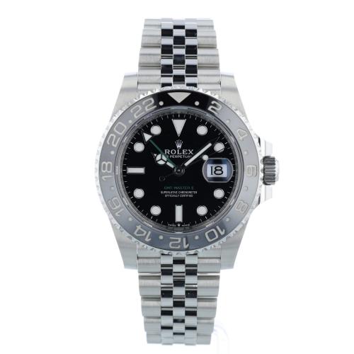 Gents Rolex GMT Master II 126710GRNR Stainless Steel case with Black dial