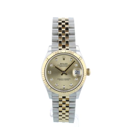 Ladies Rolex DateJust 31 278273 18ct Yellow Gold Stainless Steel case with Champagne Diamond Set dial Ladies Rolex DateJust 31 278273 18ct Yellow Gold Stainless Steel case with Champagne Diamond Set dial