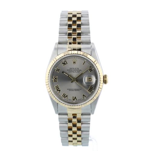 Gents Rolex DateJust 36 16233 18ct Yellow Gold Stainless Steel case with Grey dial Gents Rolex DateJust 36 16233 18ct Yellow Gold Stainless Steel case with Grey dial