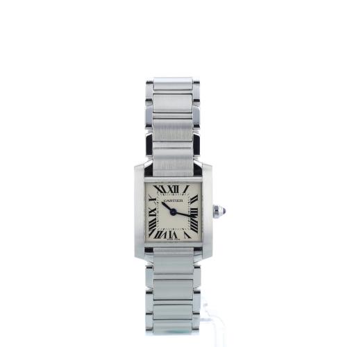 Ladies Cartier Tank Francais W51008Q3 Steel case with White dial